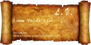 Lamm Valéria névjegykártya